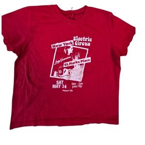 John Galt "New York Electric Circus" Graphic Tee Red Brandy Melville One Size